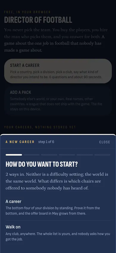 How do you want to start